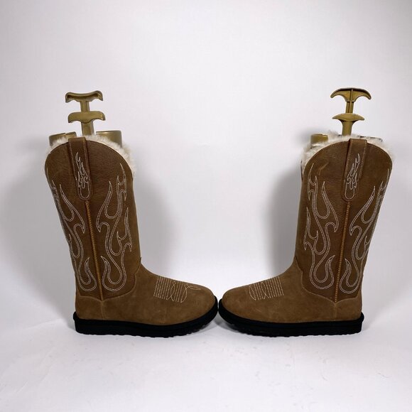 UGG x Gallery Dept. Brown Leather Western Stitched Boots - Picture 5 of 11